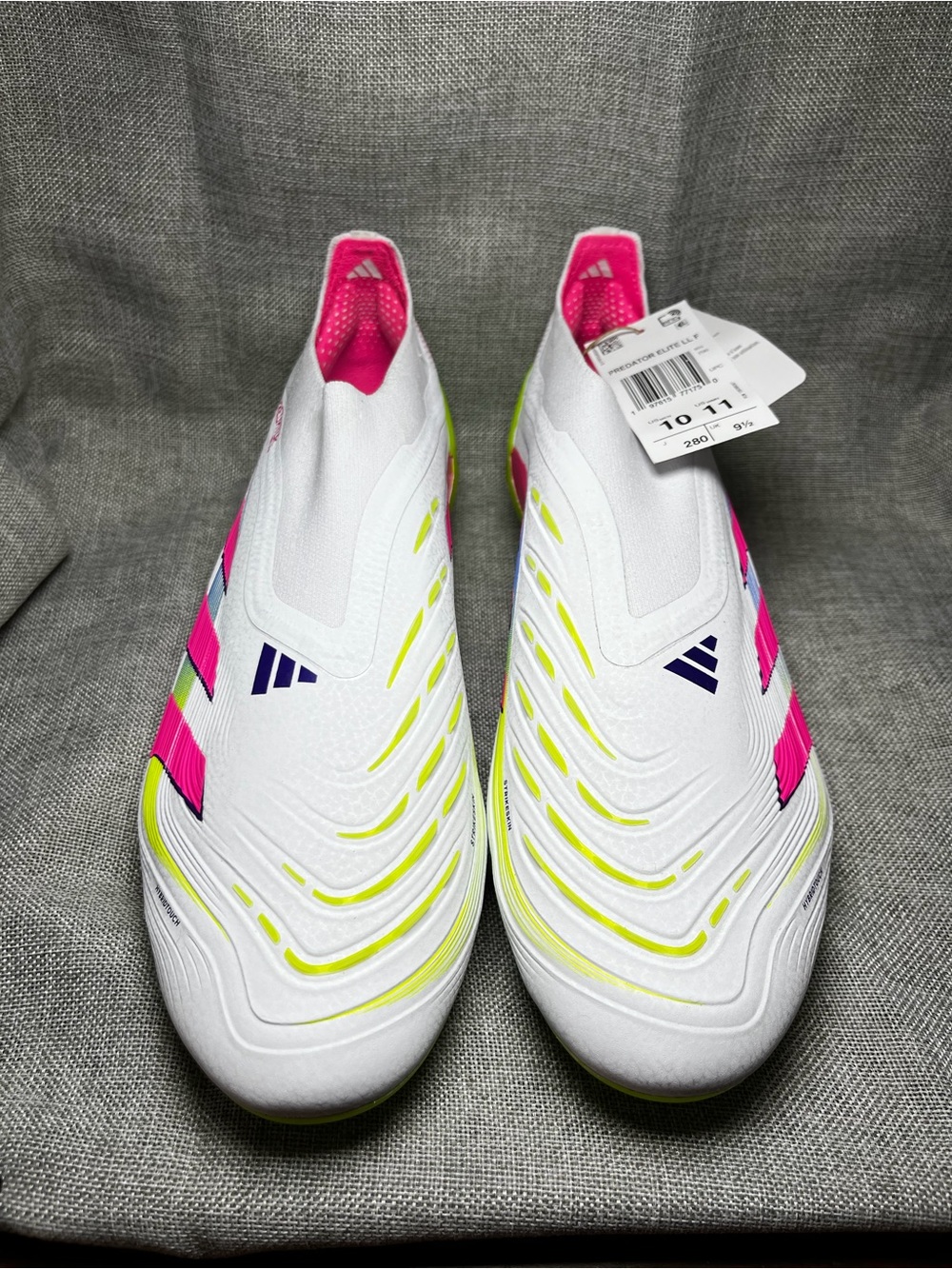 adidas Predator Elite LL Laceless White Pink Neon Yellow Men's Soccer Cleats